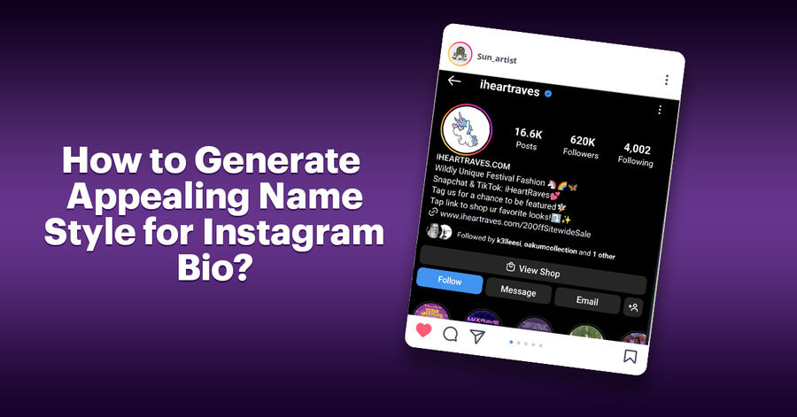 how to generate appealing name style for instagram bio