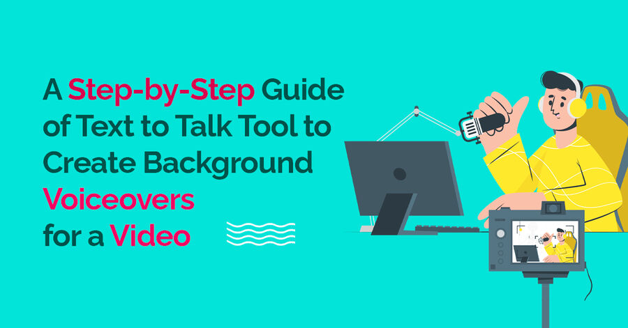 a step-by-step guide of text to talk tool to create background voiceovers for a video