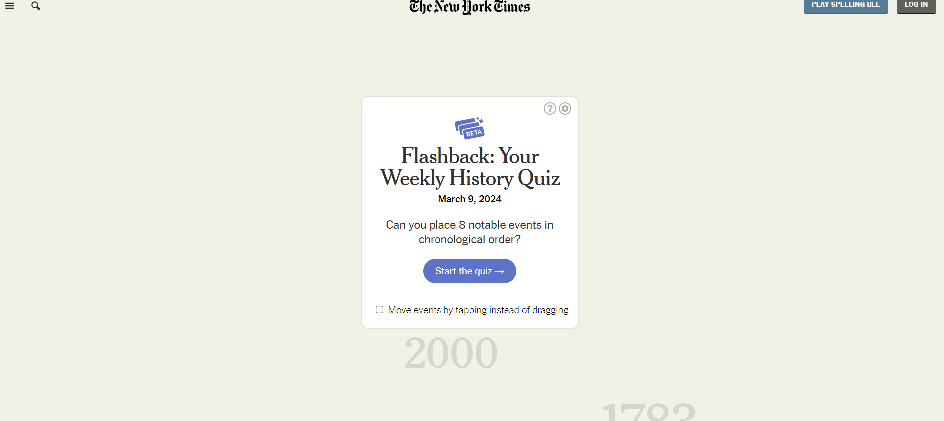 New York Times History Quiz MCQs And FAQs On4t