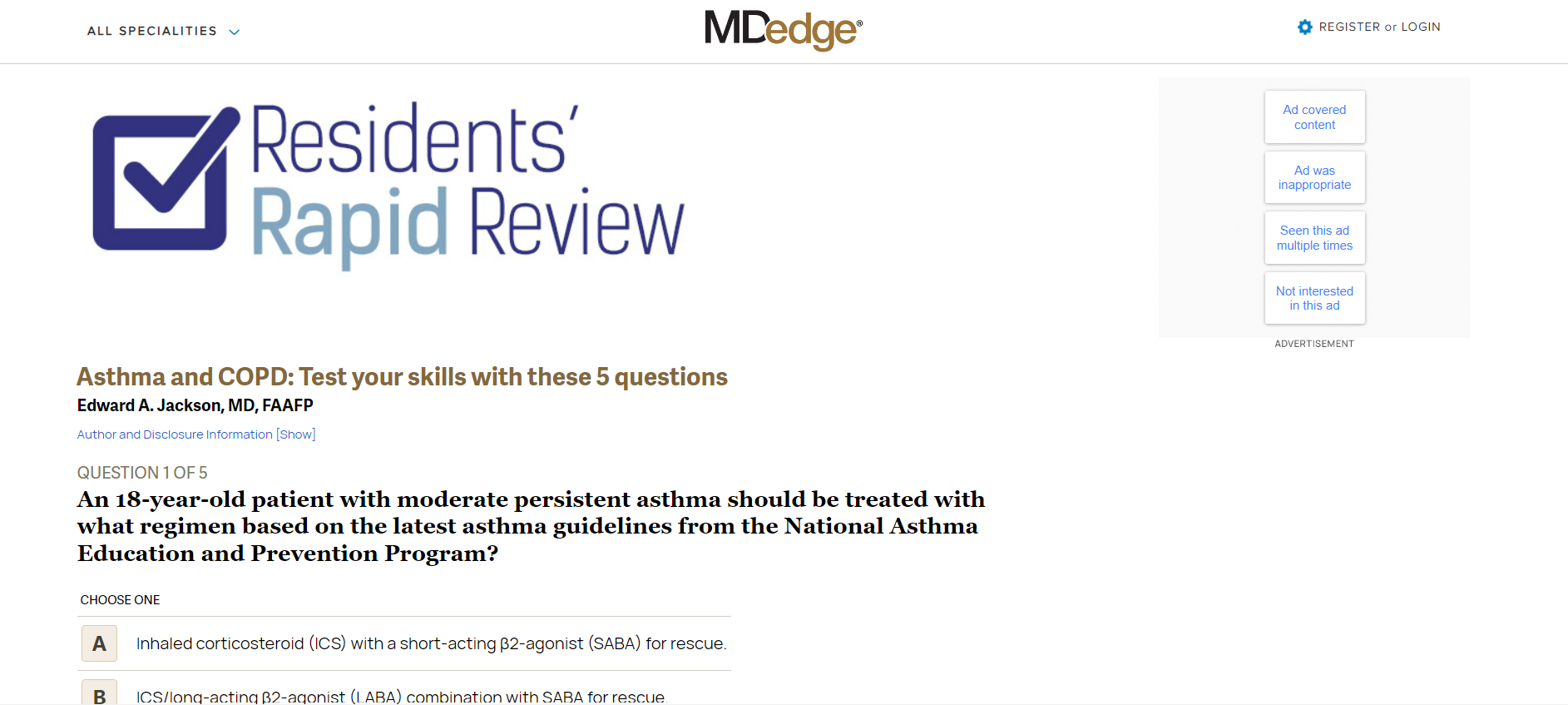 Do I Have COPD or Asthma Quiz: MCQs And FAQs - On4t