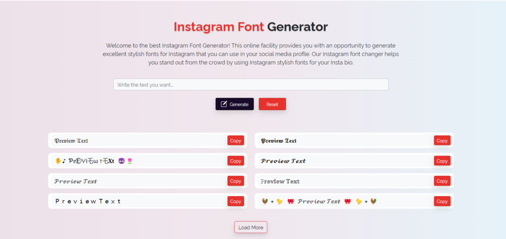 Online Instagram Font Generators